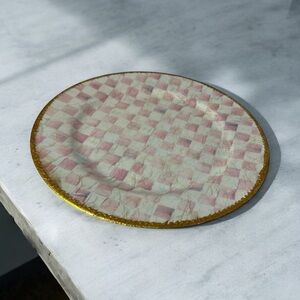 COPY - Elegant Gold-Trimmed Pink and Cream Plate/ Charger 4 for $78